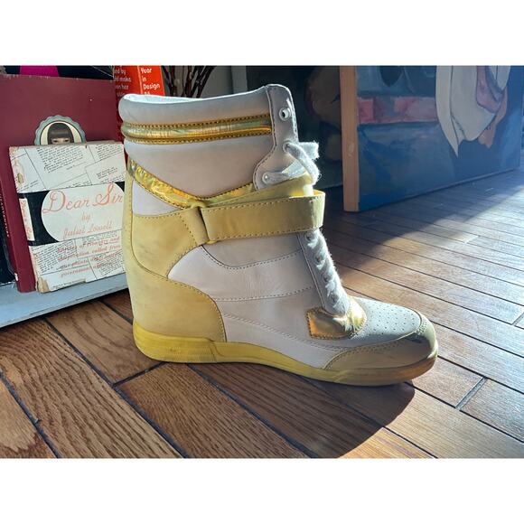 Marc by Marc Jacobs gRoOvY Yellow Hidden Platform high top Sneakers 39 - Picture 8 of 11
